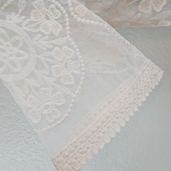 Indigo Poppy | Women's 3/4 Bell Sleeves Lace Sheer Kimono Topper Sz 2x - Picture 3 of 8